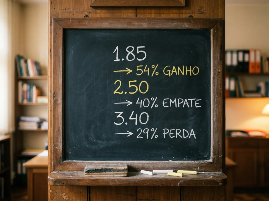 Odds no futebol — ecrã com cotações de apostas num estádio